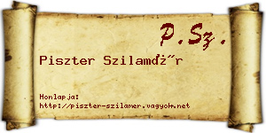 Piszter Szilamér névjegykártya